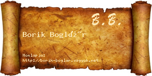 Borik Boglár névjegykártya